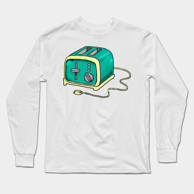 A nice green toaster with yellow trim Long Sleeve T-Shirt by WinstonsSpaceJunk